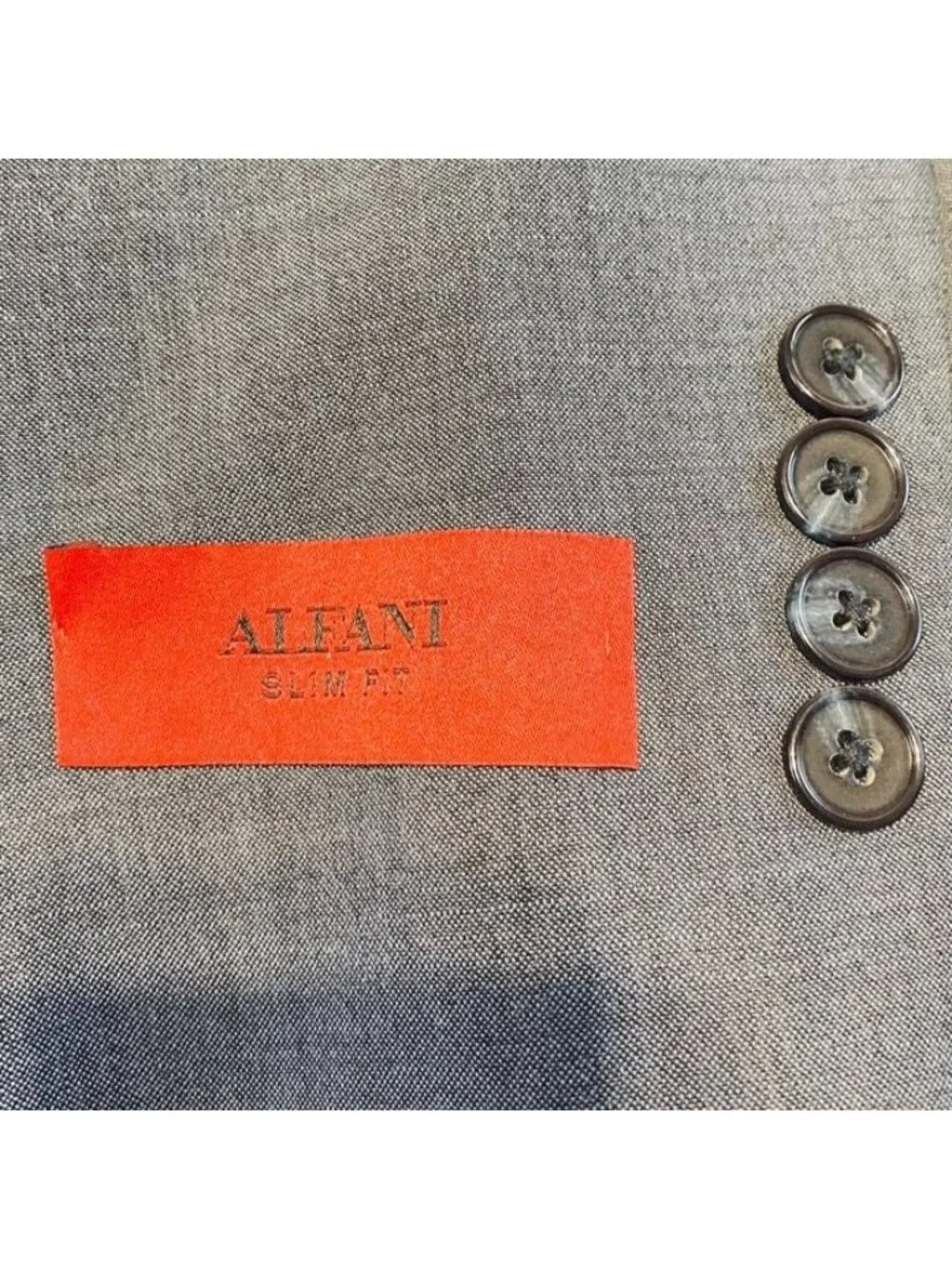 Alfani Slim Fit Blue Gray Wool Blend Mens Suit Jacket 36R Tailored  Macys Exclus